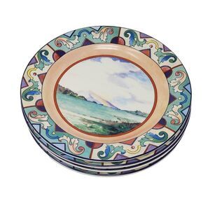 Gien France OTTOMAN 4x Canape Bread 6.5" Plate by Faiencerie de Gien landscape